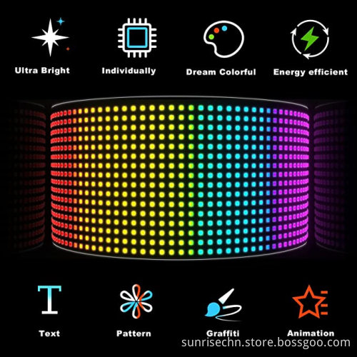 APP-Controlled Flexible LED Scroll Sign Display for Car Windows and Shop Use: Animation LED Matrix Panels